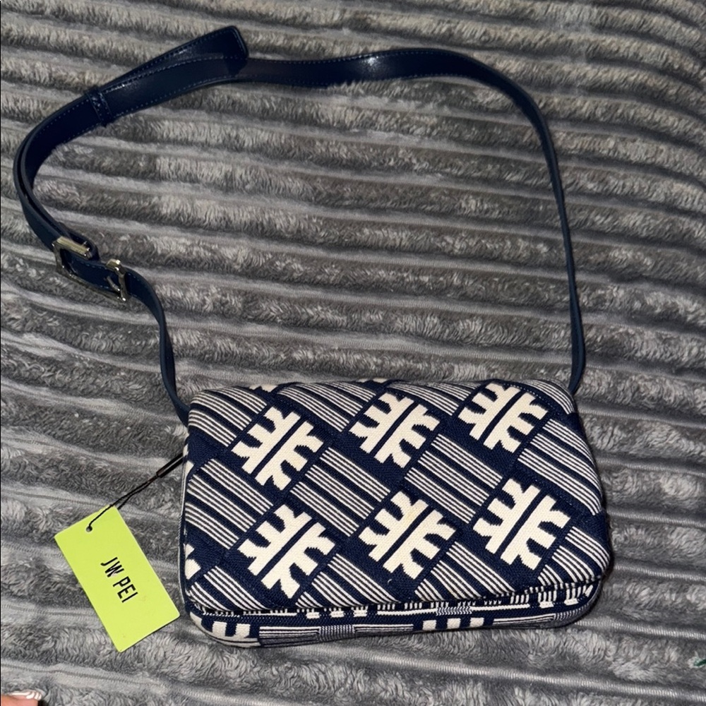 Navy and White Women's Bag